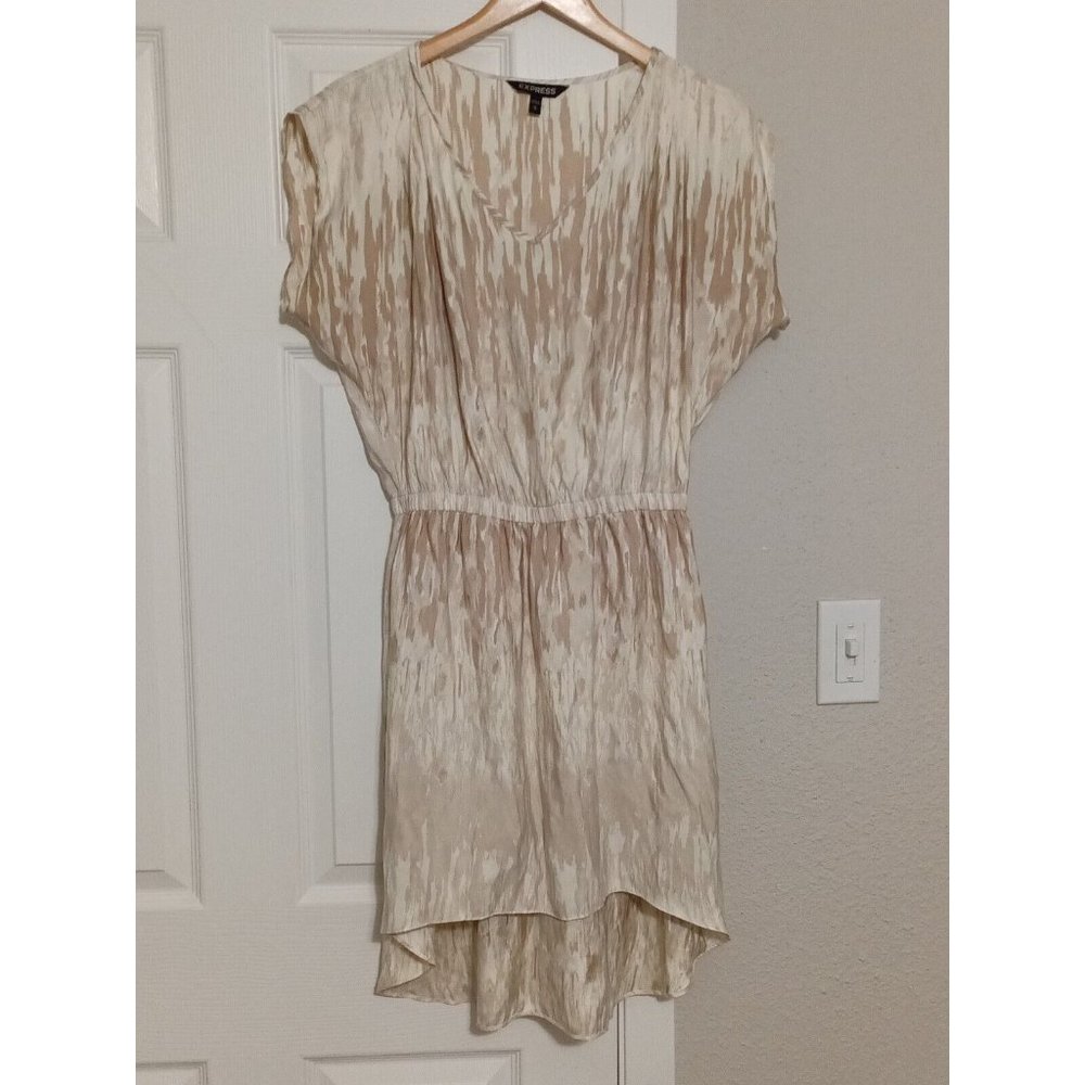 Express Cream and Tan Midi Dress